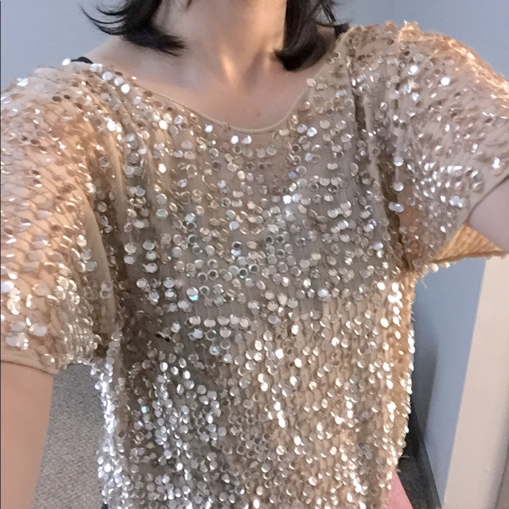 Zara sequin batwing tip